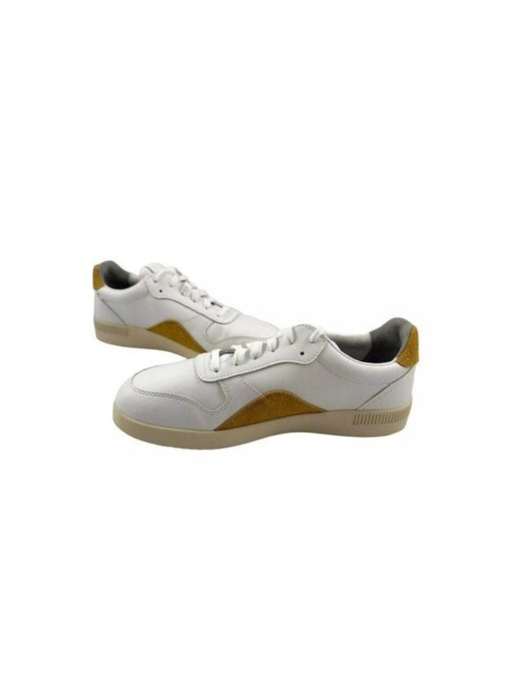 Everlane Womens $130 White / Mustard The ReLeather Court SneakerShoes F7 M5